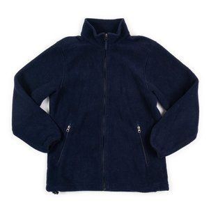 LANDS' END navy Aircore-200 full-zip fleece jacket size S 6-8